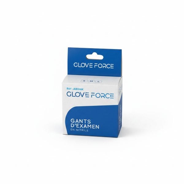 Gants Nitrile Jetables Bleus T.L Glove Force (Boîte de 10)