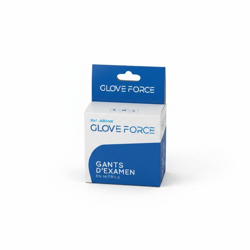 Gants Nitrile Jetables Bleus T.L Glove Force (Boîte de 10)