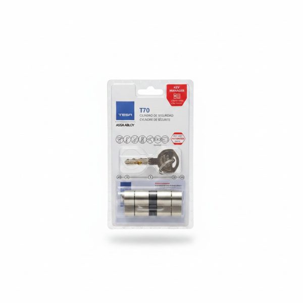 Cylindre de sécurité T70 70mm (40x30) nickelé TESA