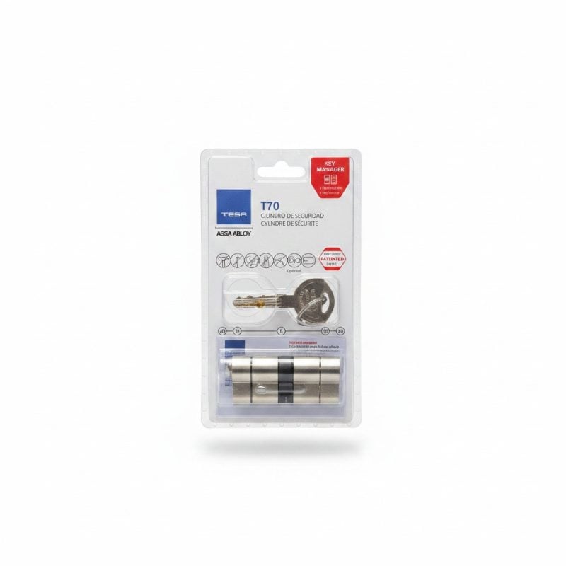 8449961 Cylindre de sécurité T70 70mm (40x30) nickelé TESA