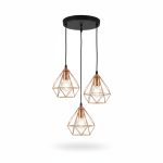 Suspension 3 lampes E27 Varage design géométrique D300