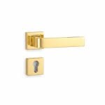 Poignée de Porte Nobel Bartin Doré Brillant sur Rosace