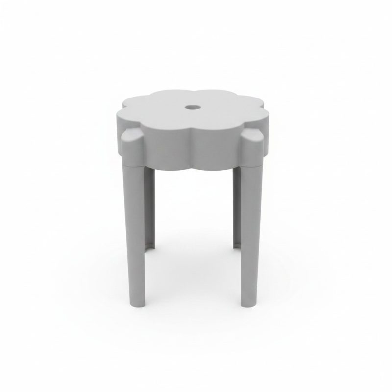 Table basse de jardin Fleur en PVC Gris