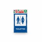 Plaque de signalisation Toilettes | Panneau adhésif bleu