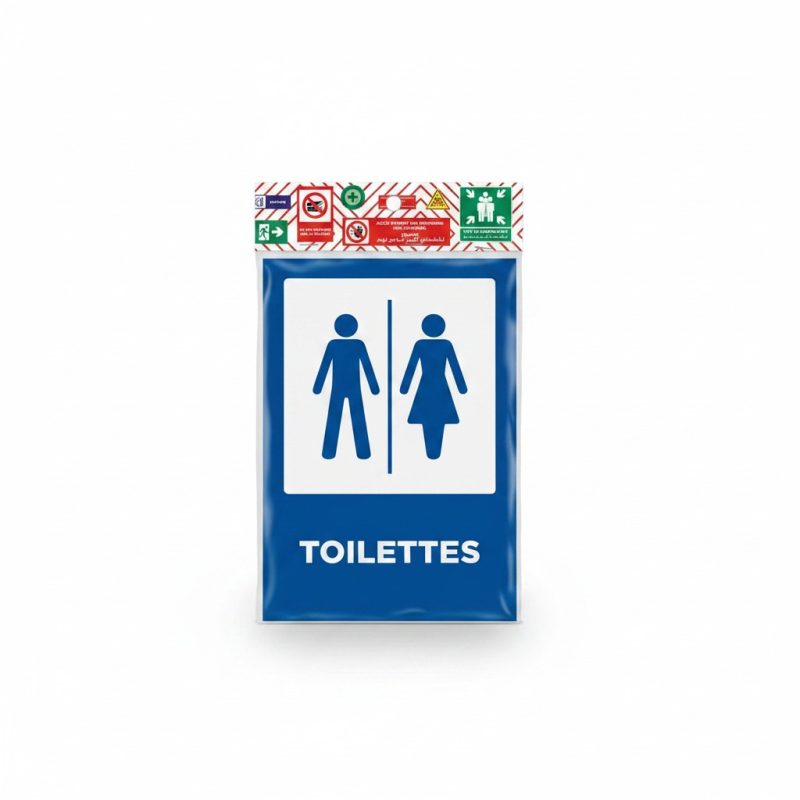 Plaque de signalisation Toilettes | Panneau adhésif bleu