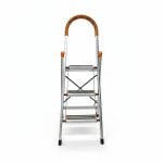 Échelle Escabeau 3 Marches en Aluminium avec Poignée de Sécurité