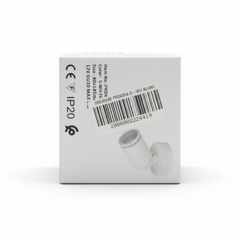 Spot apparent cylindrique GU10 blanc PRD4854 KG Lighting