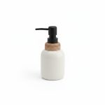Distributeur de Savon en Céramique Beige et Pompe Noire
