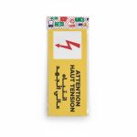 Plaque de signalisation adhésive Attention Haute Tension