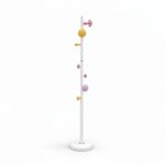 Porte-manteau perroquet en métal blanc et multicolore