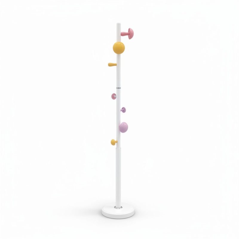 Portemanteau perroquet en métal blanc et multicolore
