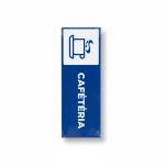 Plaque signalétique adhésive Cafétéria bleu et blanc