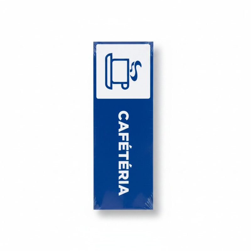 Plaque signalétique adhésive Cafétéria bleu et blanc