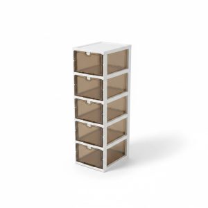 Range-chaussures 6 étages blanc 105,5 cm en plastique