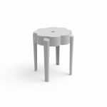 Table basse de jardin Fleur en PVC Gris