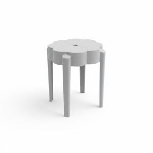 Table basse de jardin Fleur en PVC Gris
