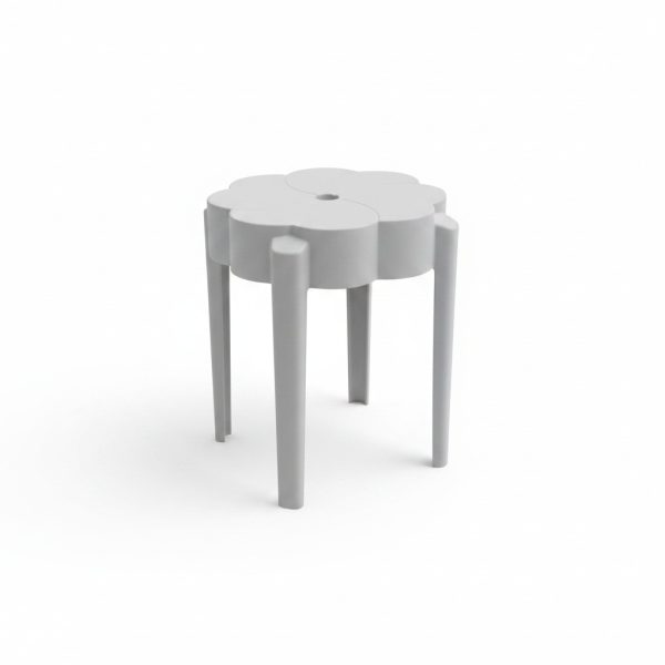 Table basse de jardin Fleur en PVC Gris