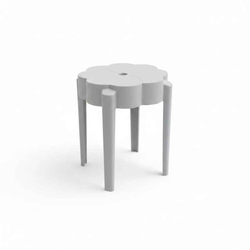 Table basse de jardin Fleur en PVC Gris