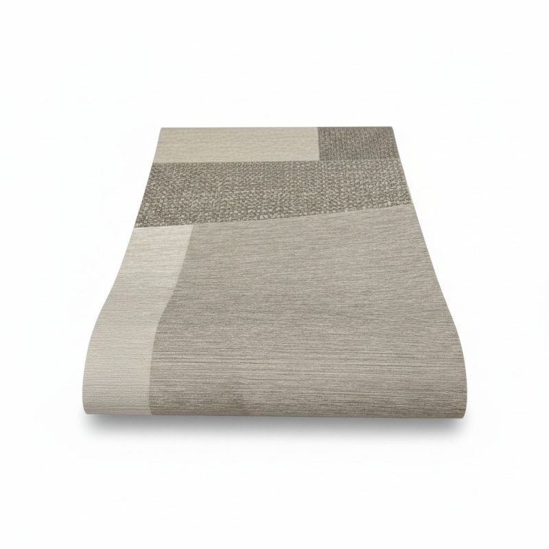 Papier Peint Géométrique Multitexture Effet Tissu et Bois Gris