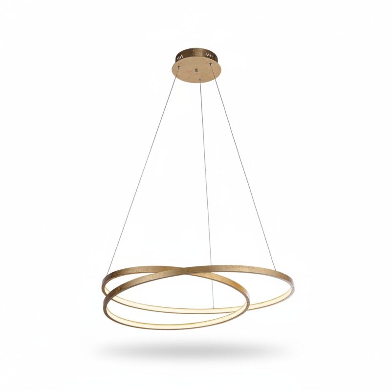 Suspension LED Romane 32W design entrelacé finition or