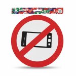 Panneau Interdiction Micro-ondes Rond en Plastique Adhésif