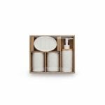 Set 4 accessoires de salle de bain en céramique mouchetée