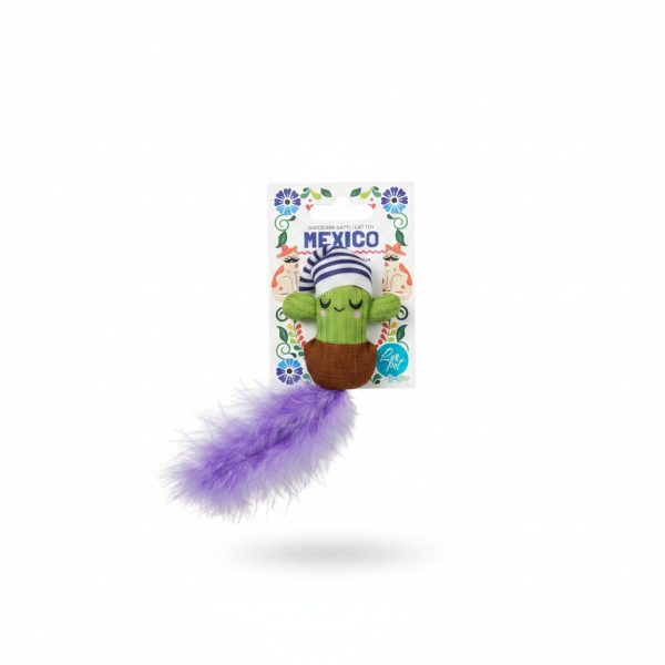 Jouet Chat Cactus Sleepy avec Herbe à Chat et Plume 20 cm