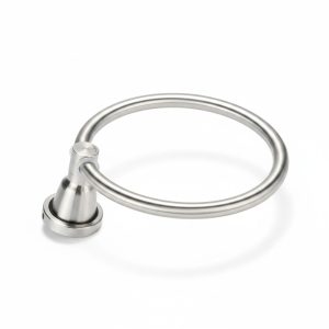 Porte-serviette anneau en métal brossé pour salle de bain