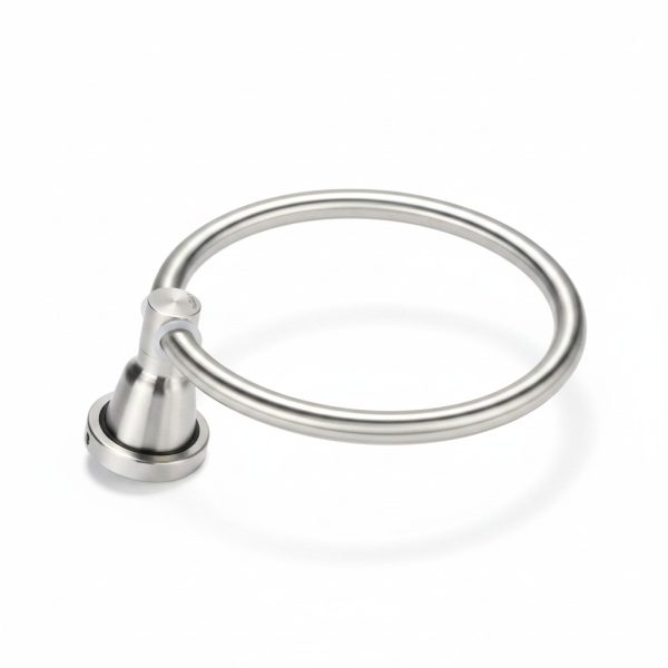 Porte-serviette anneau en métal brossé pour salle de bain