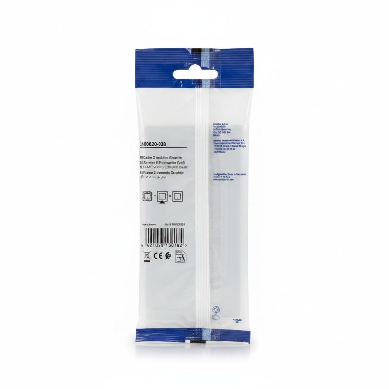 8518741 Plaque de Finition Double Graphite Simon S24 pour 2 Modules