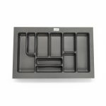 Range-couverts Steely anthracite pour tiroir 80 cm