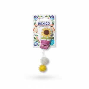 Jouet chat Tournesol Mexicain tissu et herbe à chat 17 cm