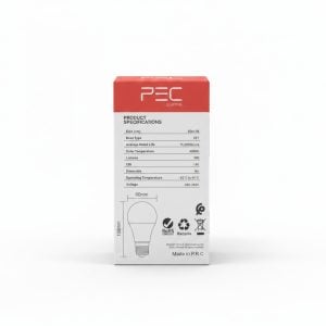 Lampe LED A60 7W E27 avec détecteur 4000K PEC Lighting