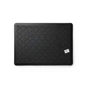 Tapis Repose-Pieds PVC Noir à Motifs Géométriques