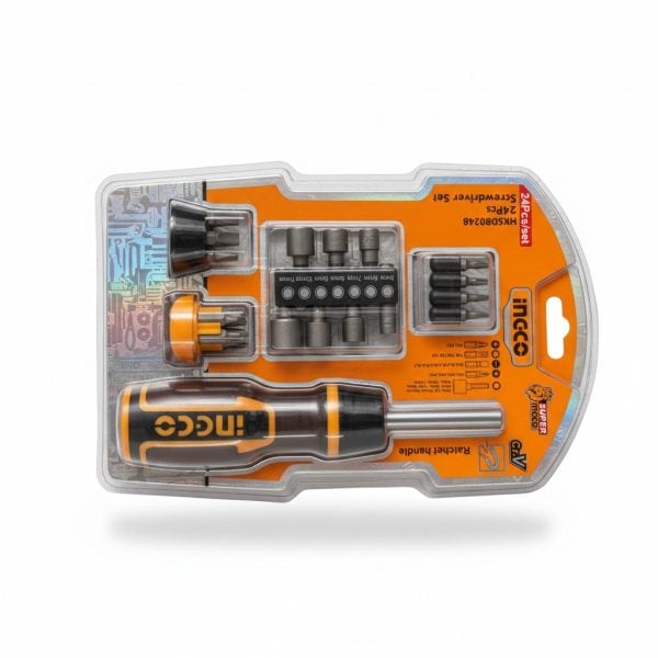 Coffret Tournevis à Cliquet 24 Pièces INGCO HKSDB0248