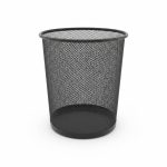 Poubelle de Salle de Bain Cylindrique en Maille Métal Noir