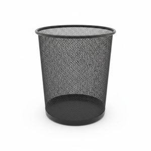 Poubelle de Salle de Bain Cylindrique en Maille Métal Noir