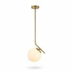 Suspension LIDO alu doré et globe verre D20cm E27