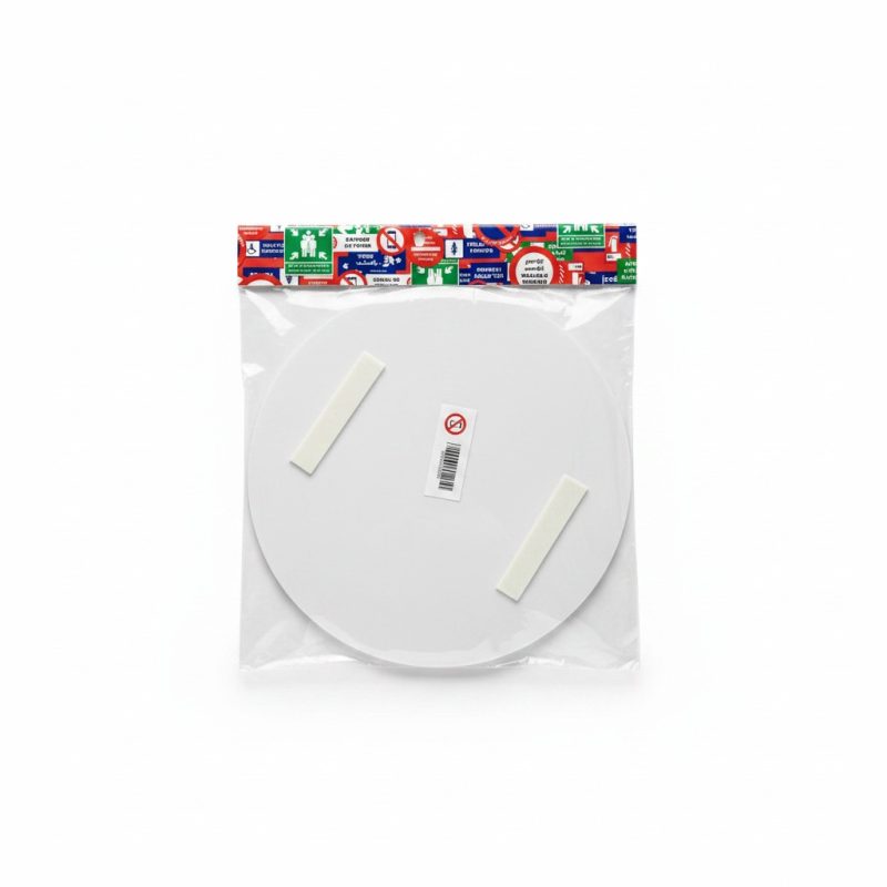 9737531 Panneau Interdiction Microondes Rond en Plastique Adhésif