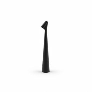 Lampe de table LED E27 design conique noir et or