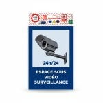 Panneau Signalétique Espace sous Vidéosurveillance 24h/24