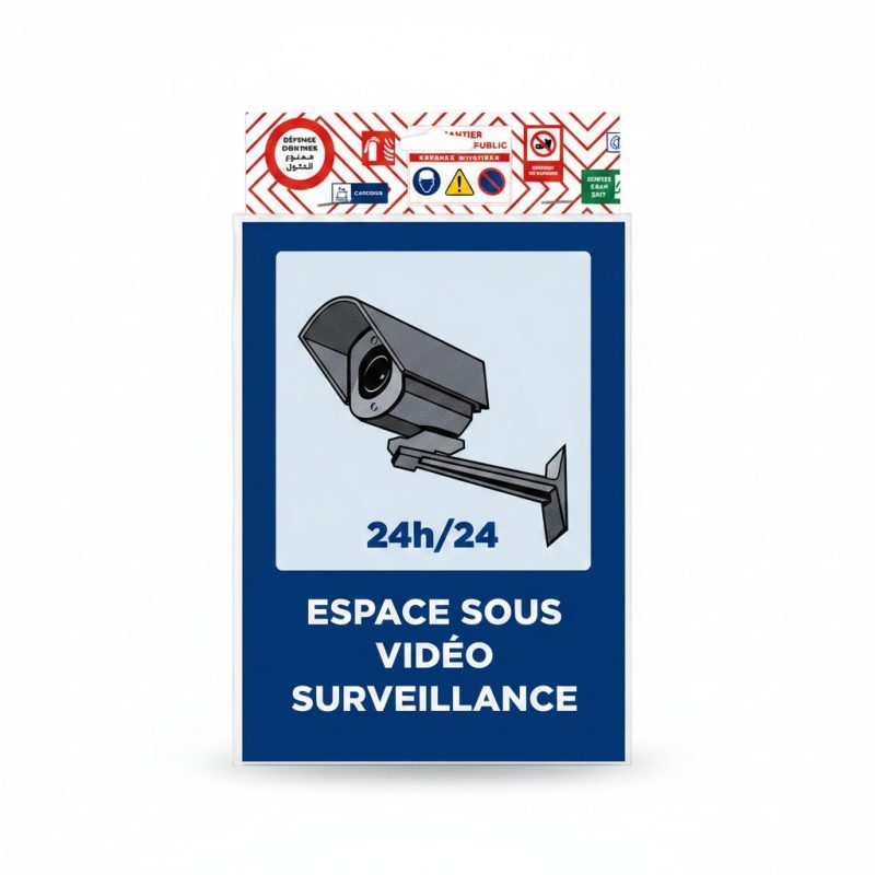 Panneau Signalétique Espace sous Vidéosurveillance 24h/24