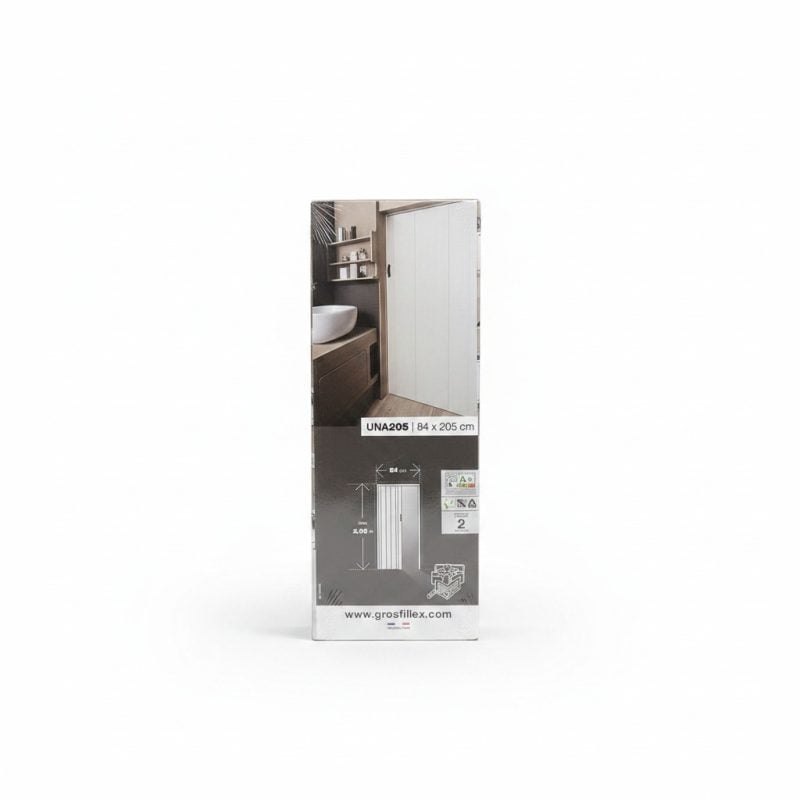 8020211 Porte accordéon PVC Una blanche 84x205cm Grosfillex
