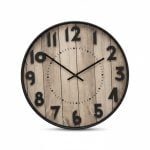 Horloge Murale Ronde 50 cm Effet Bois Rustique