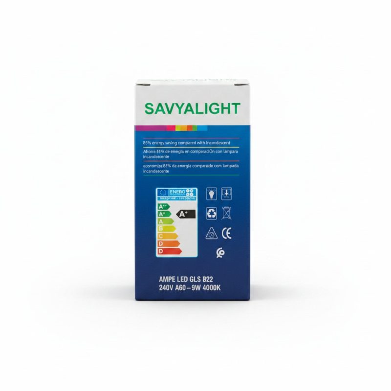 Ampoule LED A60 B22 9W 4000K Blanc Froid SAVYALIGHT