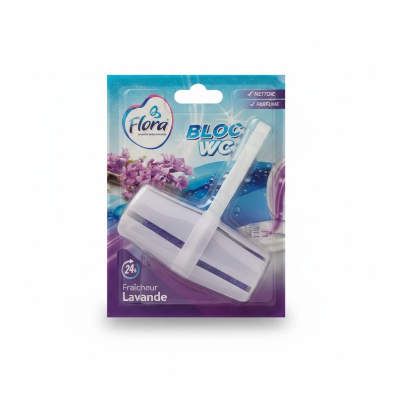 Bloc WC Lavande 40g Nettoyant et Parfumé Flora