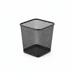 Poubelle Rectangulaire Métal Noir 21x27,5 cm pour Salle Bain