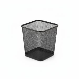 Poubelle Rectangulaire Métal Noir 21x27,5 cm pour Salle Bain
