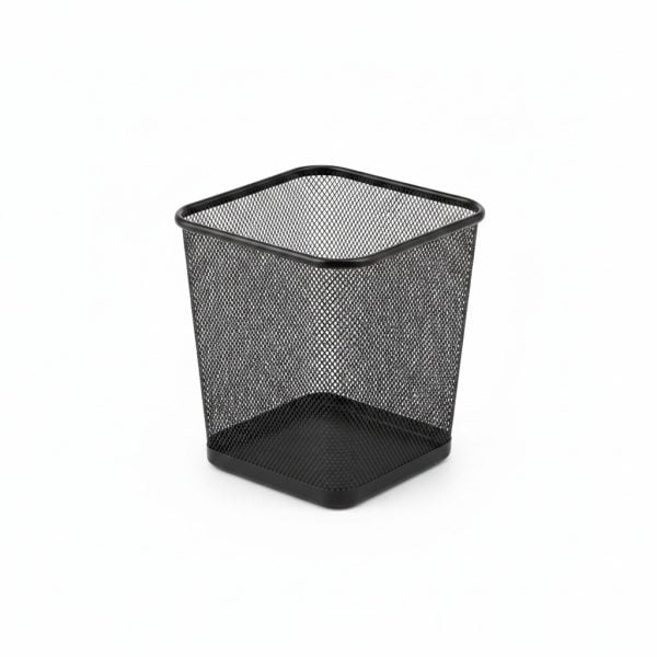 Poubelle Rectangulaire Métal Noir 21x27,5 cm pour Salle Bain