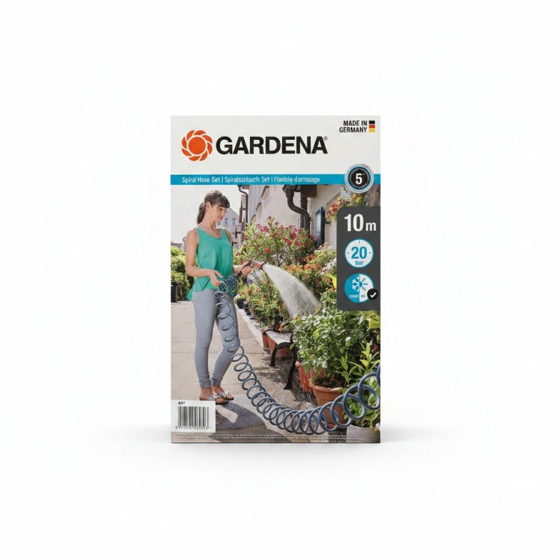 Flexible d'arrosage spiral 10m Gardena avec accessoires